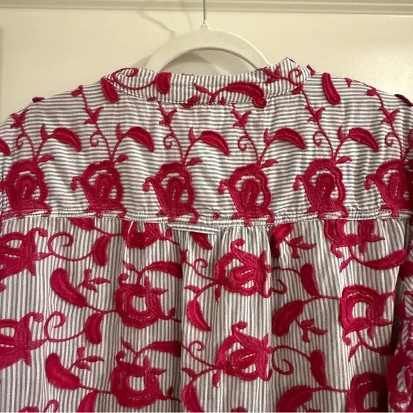 Pilcro-Anthropologie Whitney Trapeze Button Down Embroidered Shirt - Picture 8 of 12